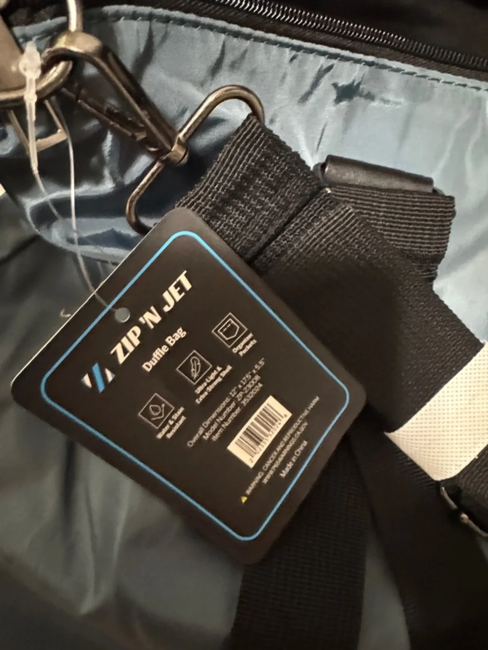 🆕ZIP N JET Blue Travel Duffel Bag water & stain resistant, ultra light & strong